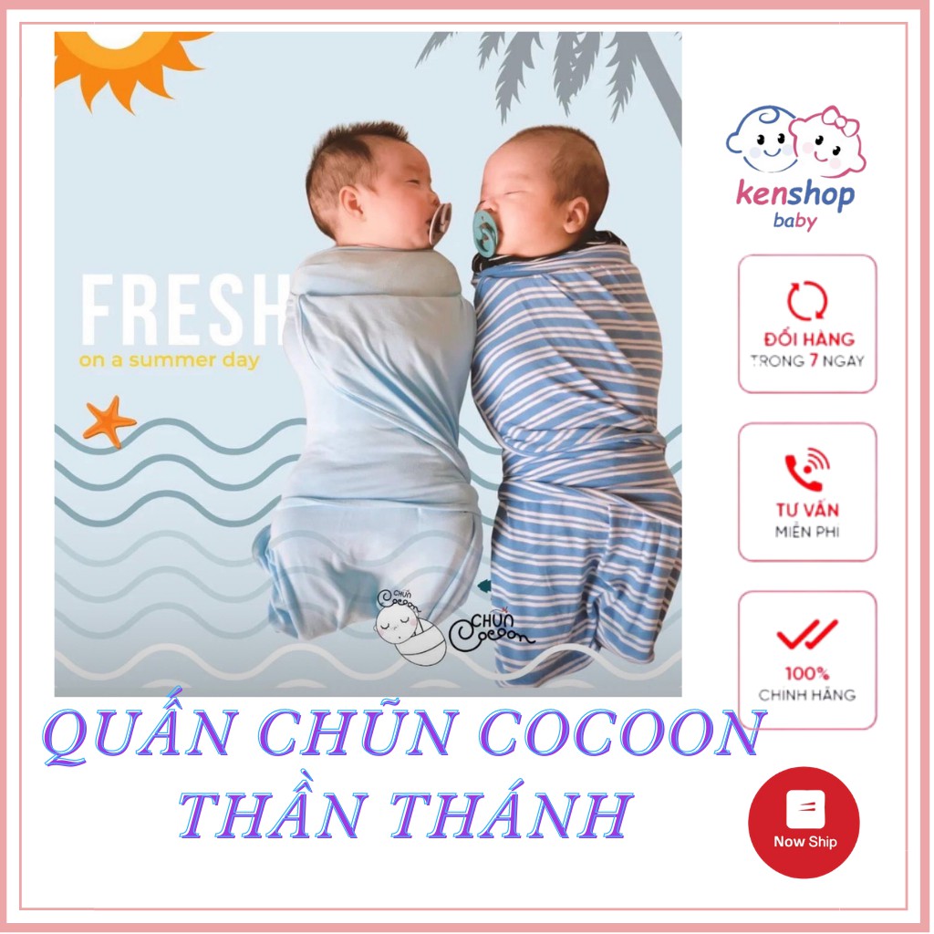 [Chính hãng]  Quấn Chũn Cocoon Cho Bé Sơ Sinh Giúp Bé Ngủ Ngon Giảm Giật Mình, Giảm Quấy Khóc Chính Hãng Co Dãn 4 Chiều