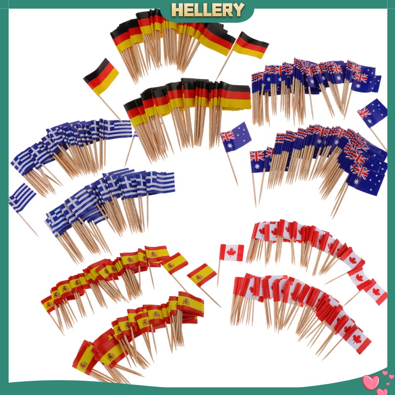 Set 100 Tăm Xỉa Răng Trang Trí Bánh Kem Hình Lá Cờ Canada