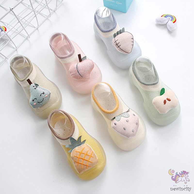 Giày đi trong nhà đế cao su họa tiết trái cây phong cách Hàn Quốc thời trang dễ thương cho bé