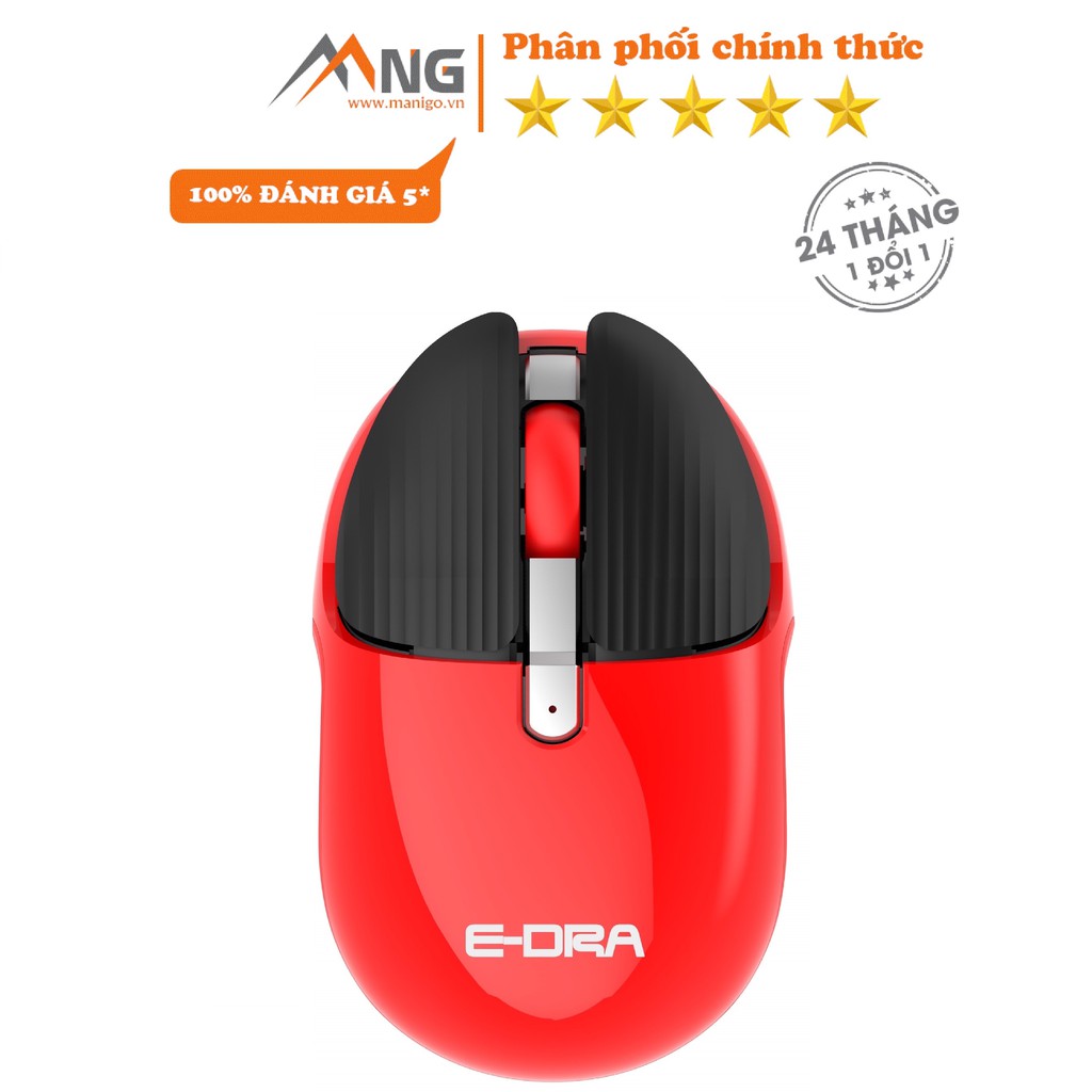 Chuột không dây bluetooth pin sạc polymer Edra EM621W, chính hãng, bảo hành 12 tháng