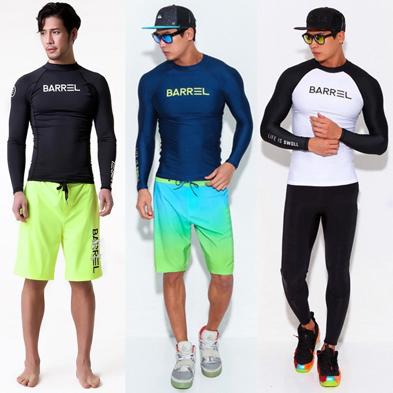 BBB Men s Long-Sleeved Quick Drying Swimsuits Rash Guard Snorkeling