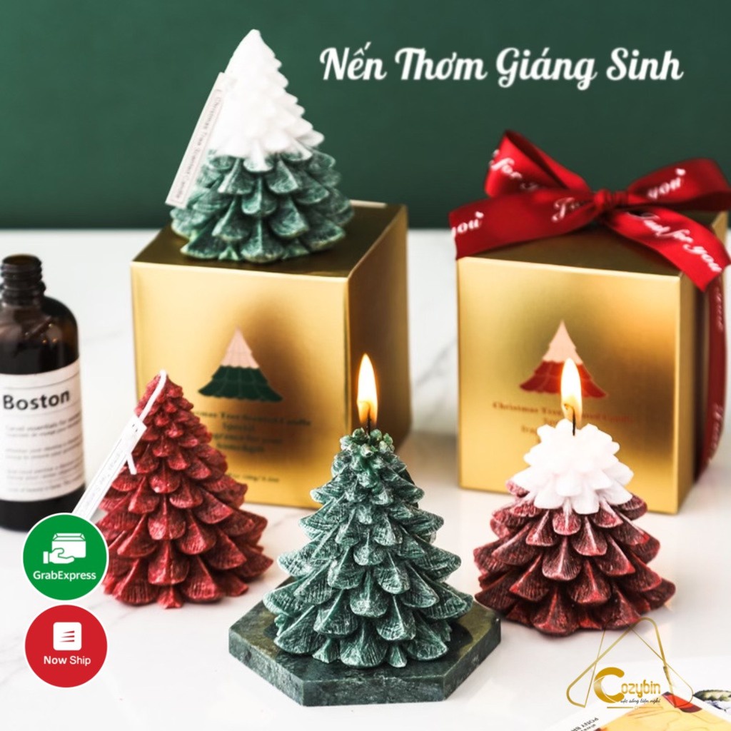 Nến Thơm Giáng Sinh CozyBin Trang Trí Phòng Ngủ Giúp Thư Giãn Nguyên Liệu Thiên Nhiên Cao Cấp NTP01