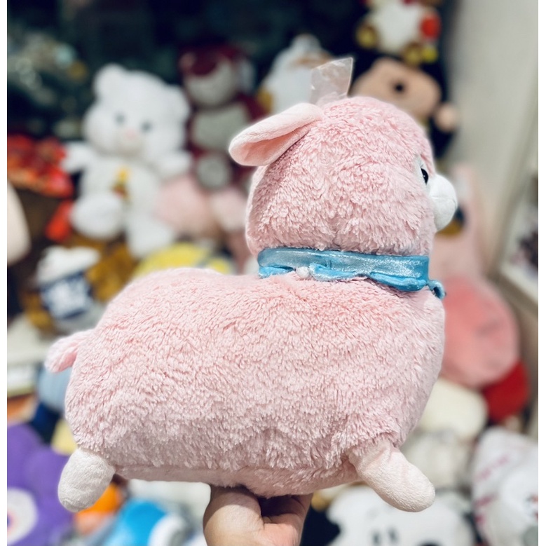 Gấu bông cừu Alpaca hồng lông xù 25-30cm