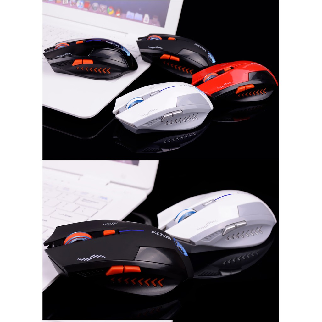 Chuột máy tính không dây tự sạc pin AZZOR EAGLE cực ngầu (Đen &Đỏ) | BigBuy360 - bigbuy360.vn