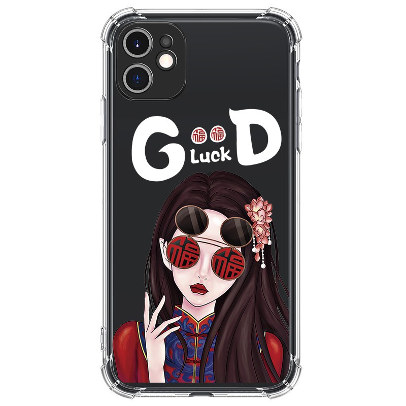 Ốp lưng JURSUE chống sốc hoạt hình dễ thương đẹp cho iPhone 13 12 11 Pro Max SE 2020 X XR XS ip 8 7 6 6S Plus kute Y266