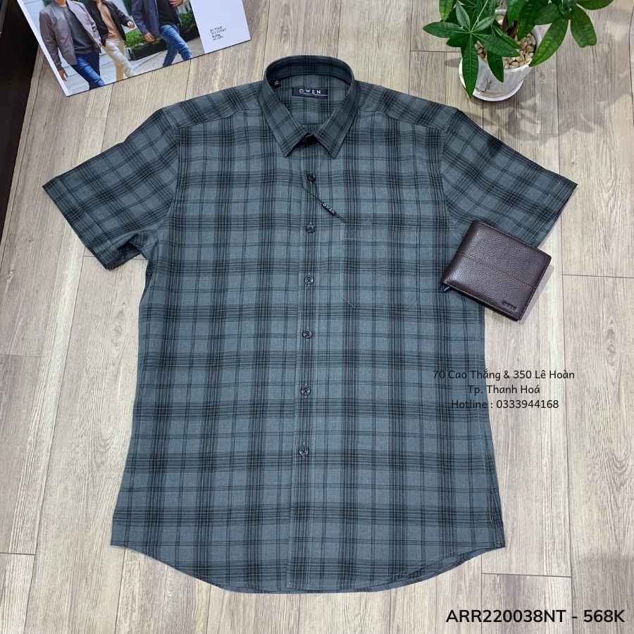 OWEN - Áo sơ mi ngắn tay Owen chính hãng - HÀNG MỚI VỀ -  AR220038NT