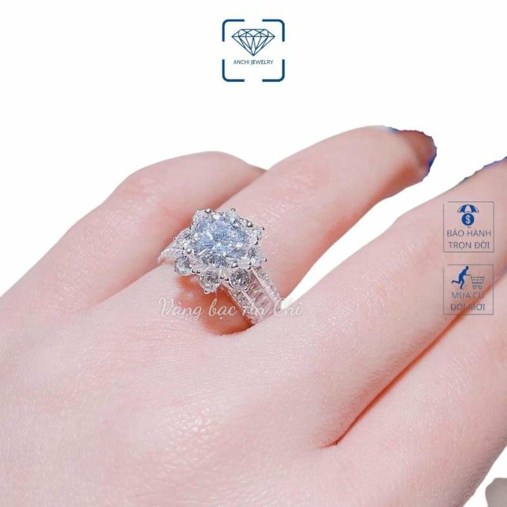 Nhẫn hoa sen ổ đá cao, chuẩn bạc ta bao sáng đẹp - Anchi jewelry. ( inbox shop mẫu đã chọn)