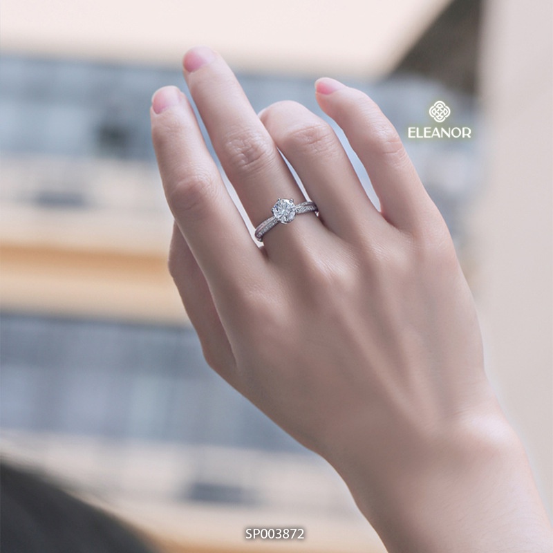 Nhẫn nữ titan Eleanor Accessories đính đá phụ kiện trang sức 3872