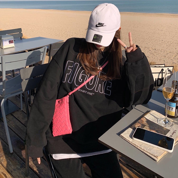 NRVP Áo Hoodie Dáng Rộng Thời Trang Hàn Quốc Đơn Giản Cá Tính Cho Nữ