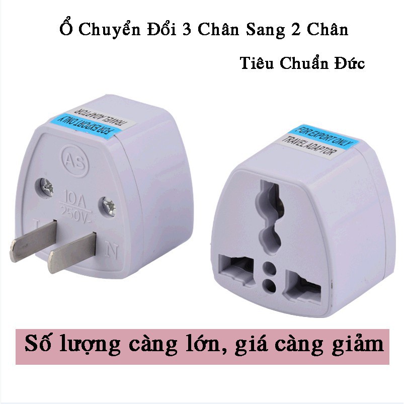 Ổ Chuyển Đổi Phích Cắm Từ 3 Chân Sang 2 Chân Nguồn