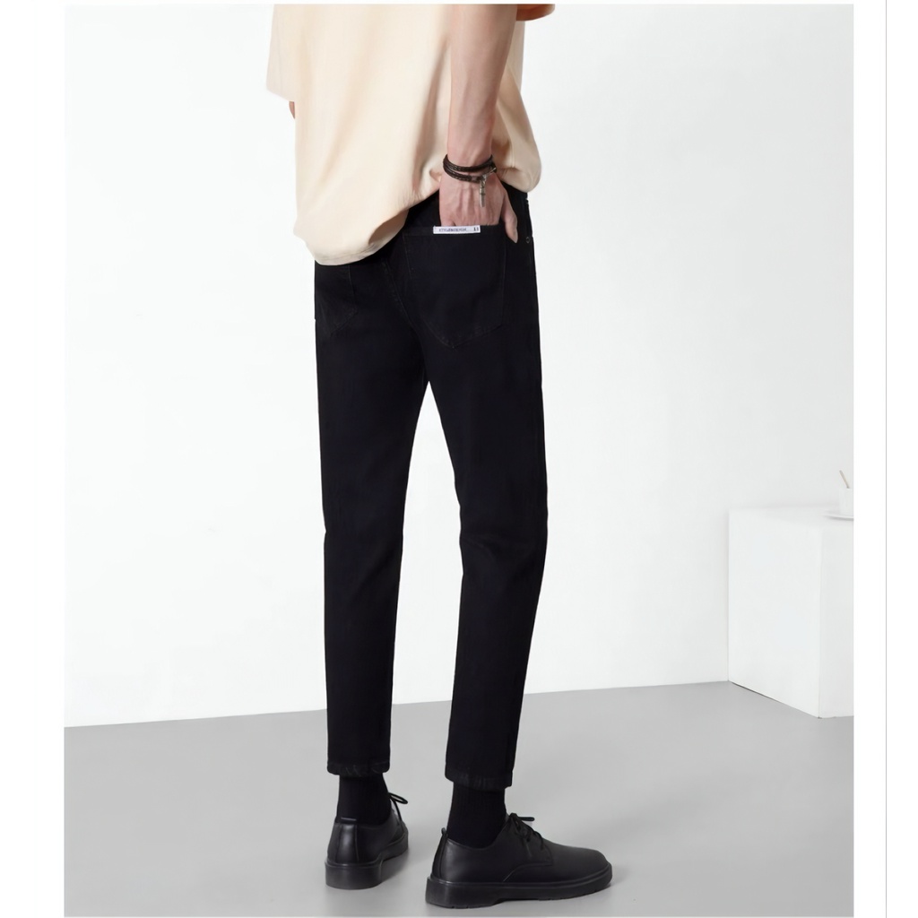 QUẦN JEANS NAM SKINNY TOKI ỐNG ĐỨNG HÀN QUỐC MÀU ĐEN