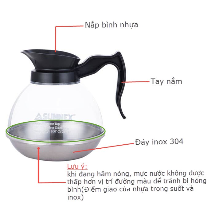 Bình hâm cà phê Kinox - dung tích 1,6 lít - hỗ trợ giữ nóng cafe
