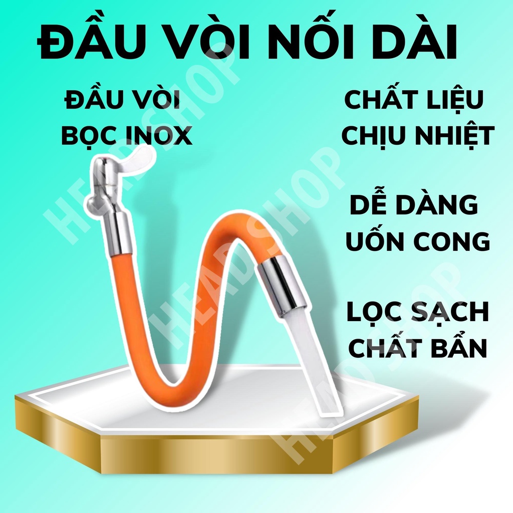 Đầu vòi nước ống nối dài tăng áp linh hoạt mã V2 xoay 720° theo mọi hướng dài 50cm HEADSHOP