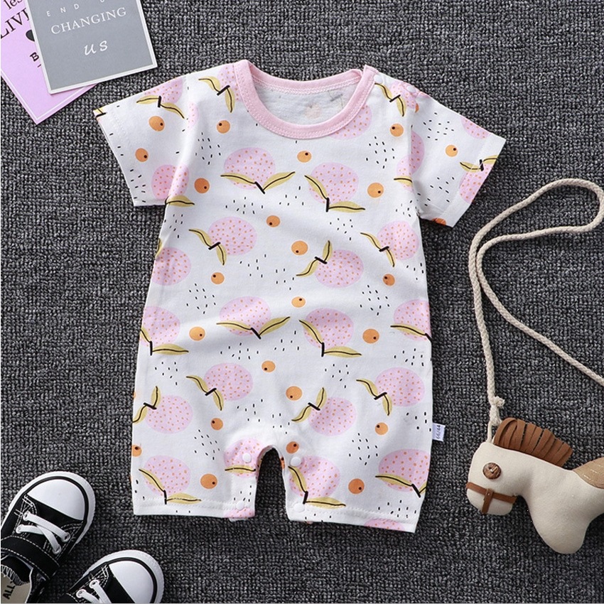 Áo Liền Quần Cotton Ngắn Tay Cho Bé Sơ Sinh