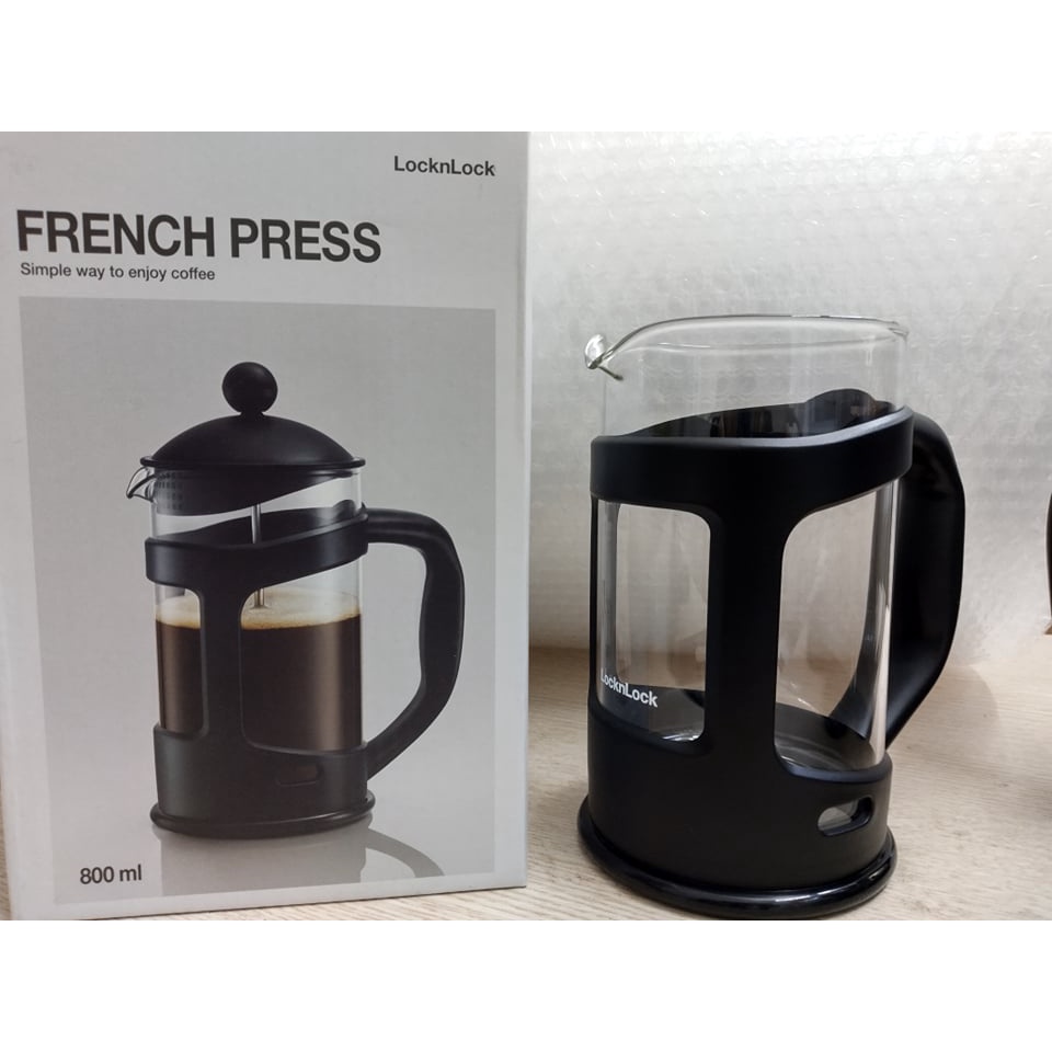 Bình pha cà phê, pha trà cực kì tiện lợi LocknLock French Press dung tích 800ml- LLG018 hàng chính hãng