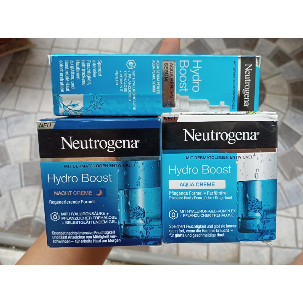 Kem Dưỡng Ẩm, Cấp Nước Neutrogena Hydro Boost Aqua Gel &amp; Aqua Cream - Đức