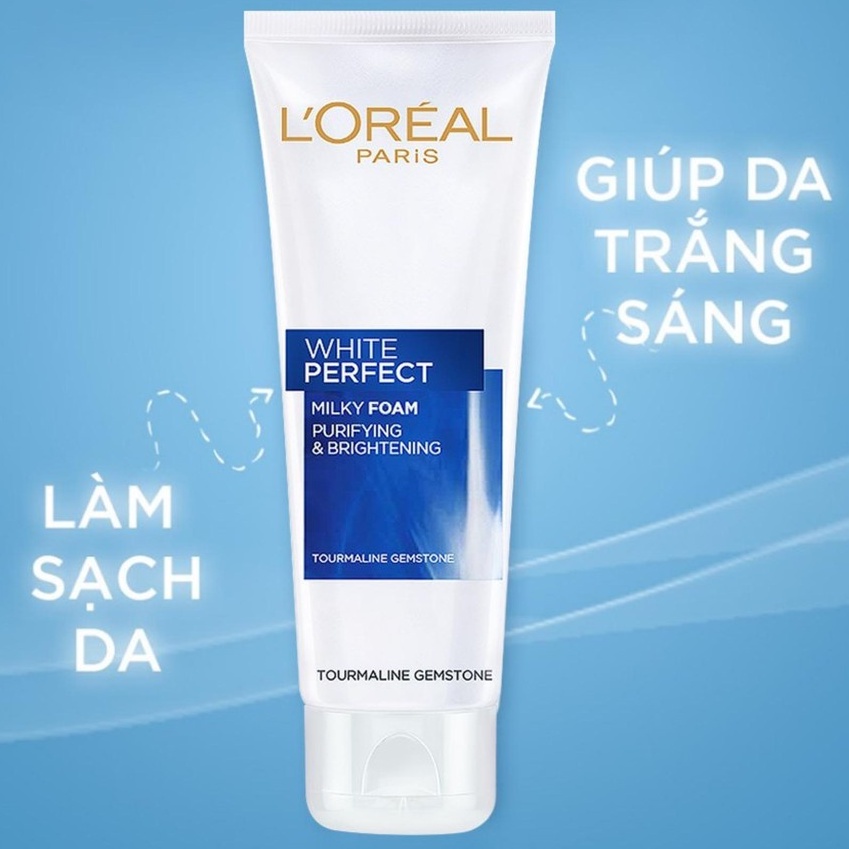 Sữa Rửa Mặt Làm Sáng Mịn Săn Chắc, Ngăn Lão Hóa L'oreal Aura Perfect Milky Foam 100ml