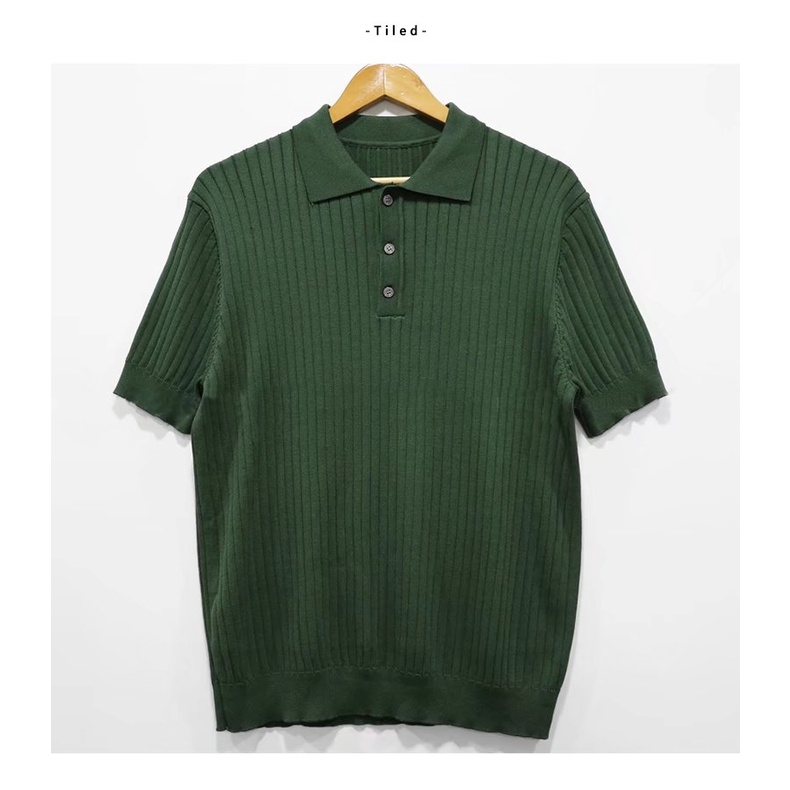 Áo Thun polo Dệt Kim Cổ Bẻ Tay Ngắn Dáng Ôm Thời Trang Mùa Hè Cho Nam Size M-3XL