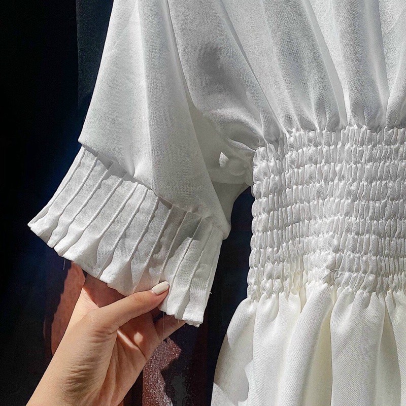 ĐẦM XINH KIO DRESS form chuẩn tay lỡ thiết kế cho các nàng dự tiệc phần xếp li tinh tế