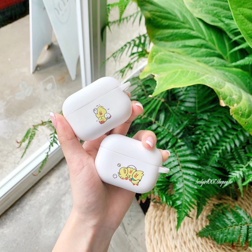 Vỏ Bảo Vệ Hộp Sạc Tai Nghe Airpods 1 / 2 Hình Ba Chú Gà Vui Nhộn