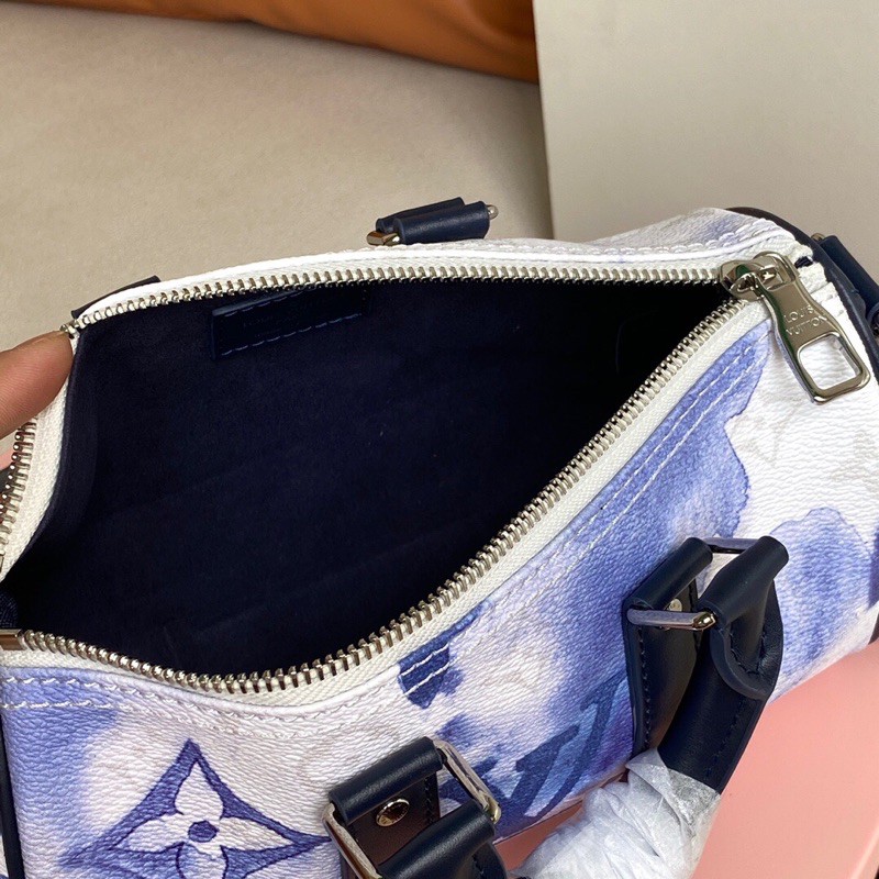 Túi xách tay nữ có dây đeo da in hoạ tiết khoá kéo louis vuitton LV