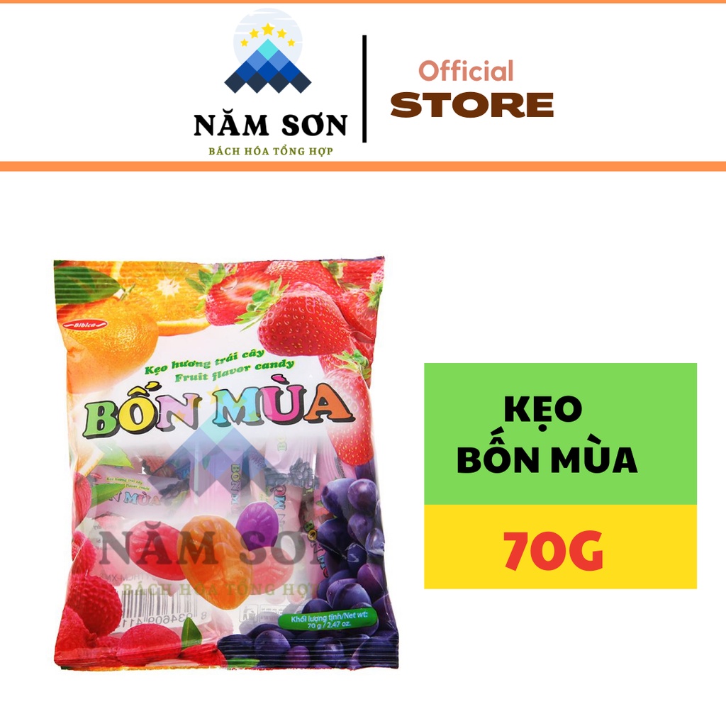 Kẹo trái cây Bốn Mùa Bibica gói 70g