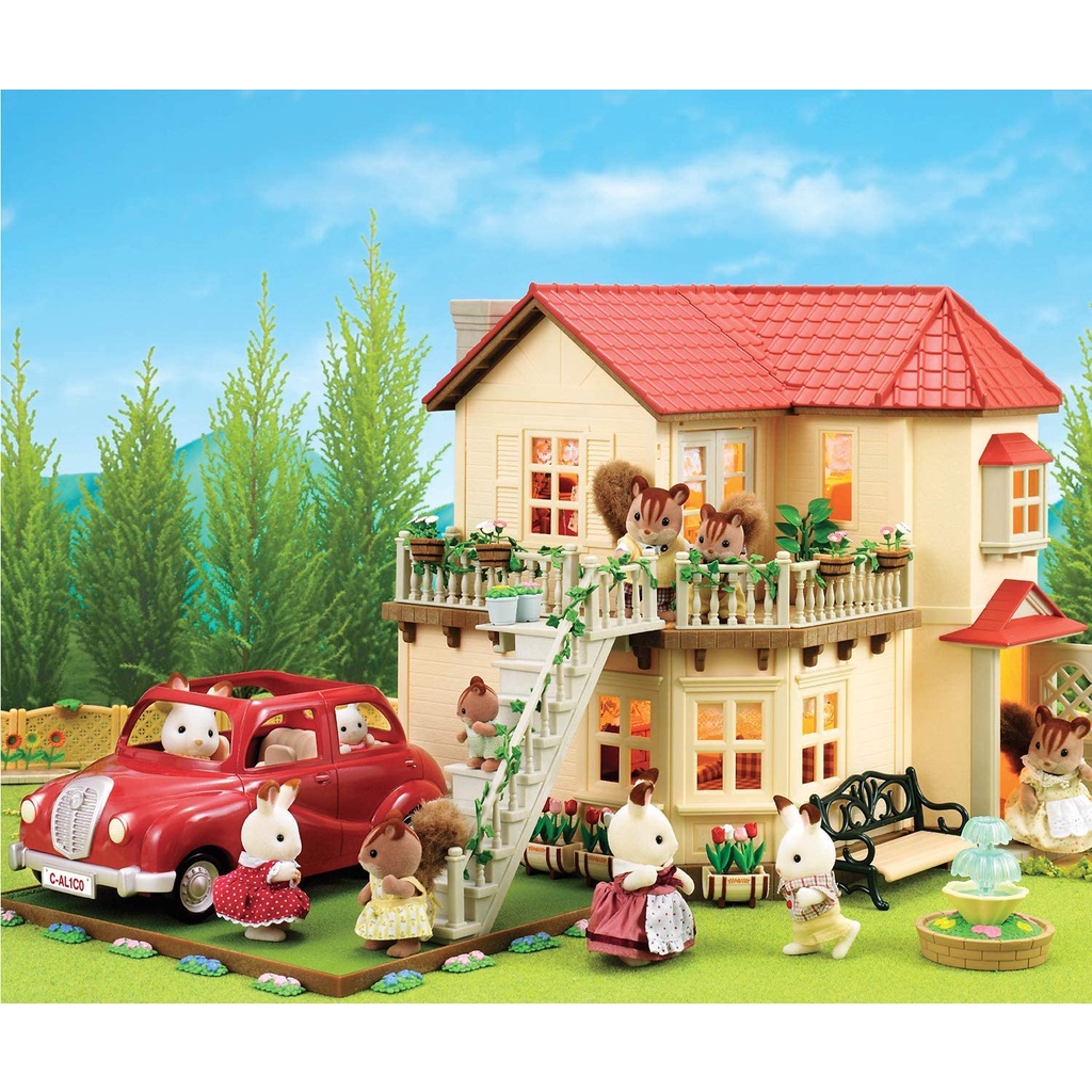 Sylvanian Families Calico Critters Xe Hơi Giã Ngoại Gia Đình Cherry Cruiser