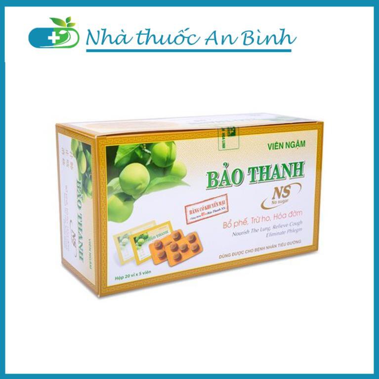 VIÊN NGẬM BẢO THANH NS - KHÔNG ĐƯỜNG (20 VỈ X 5 VIÊN/HỘP)