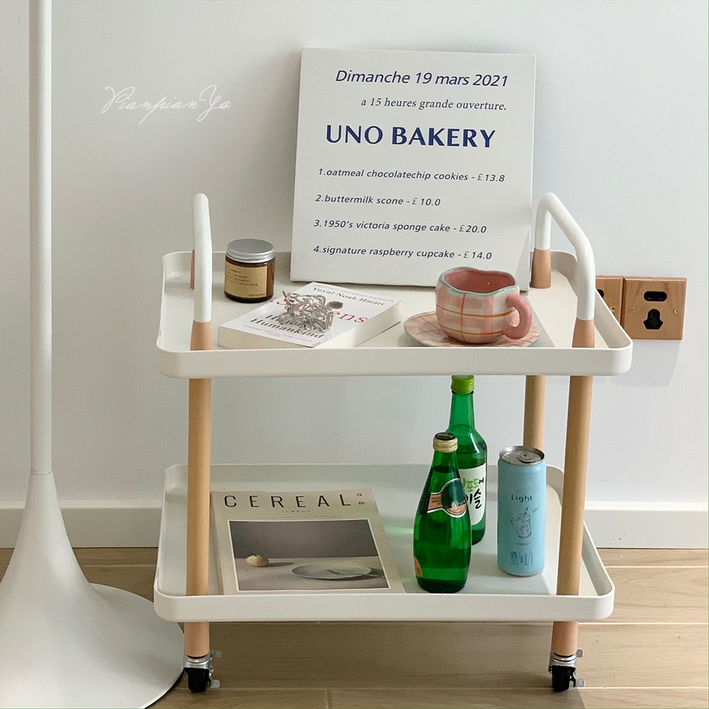 BÀN DECOR - KỆ PHONG CÁCH HÀN x NHẬT, CÓ BÁNH XE DI CHUYỂN LINH ĐỘNG