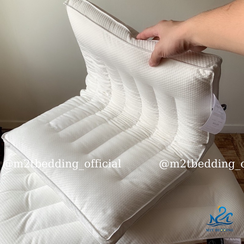 Gối lông vũ nhân tạo thấp cổ M2T BEDDING phù hợp với người nhu cầu gối thấp và độ cứng cố định độ cao 5cm