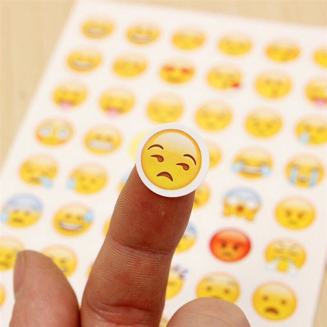Sticker Emoji đáng yêu (1 sét 12 tấm) - Sticker trang trí sổ sách/ góc học tập