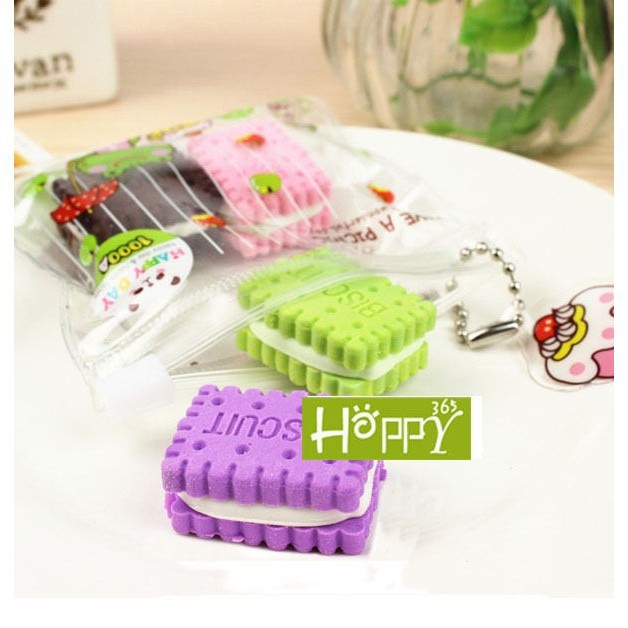 ღ♛ღ4PCS Novelty Funny Food Rubber Pencil Eraser Set Stationery Children Toy Gift