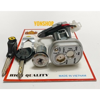 Bộ ổ khoá xe vision chìa 6 cạnh chống trộm hàng cao cấp hiệu vương niệm