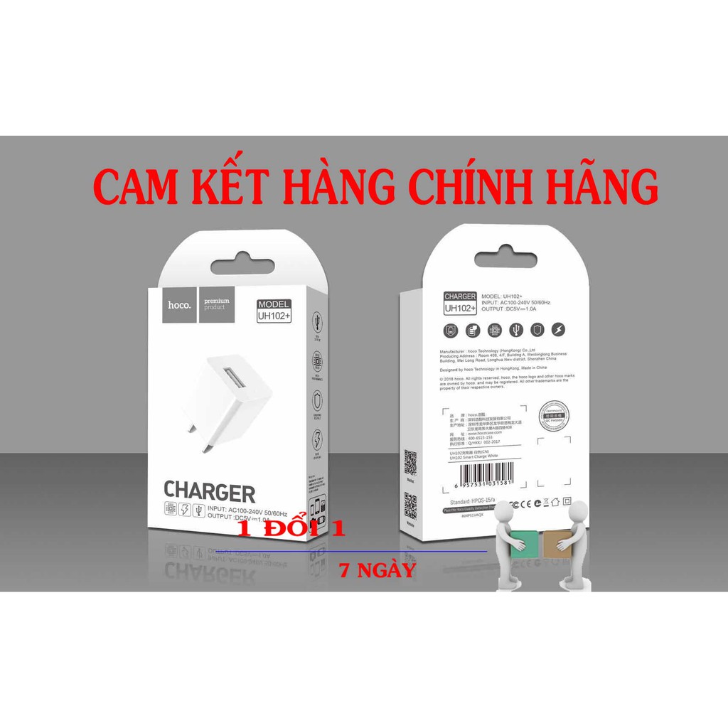 Củ sạc HOCO UH102 Chính Hãng Cao Cấp - Hỗ trợ sạc nhanh - 5V/1A