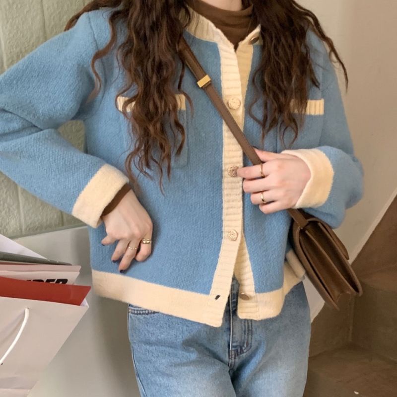 Áo Khoác Len cardigan Cổ Tròn Thời Trang Nữ Tính