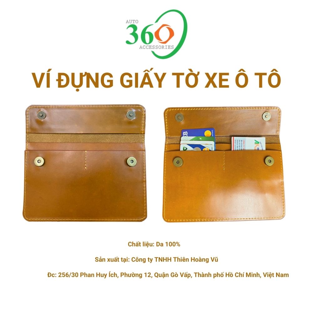 Ví đựng giấy tờ xe ô tô ví da đựng đăng kiểm cavet bảo hiểm thẻ ngân hàng card visit