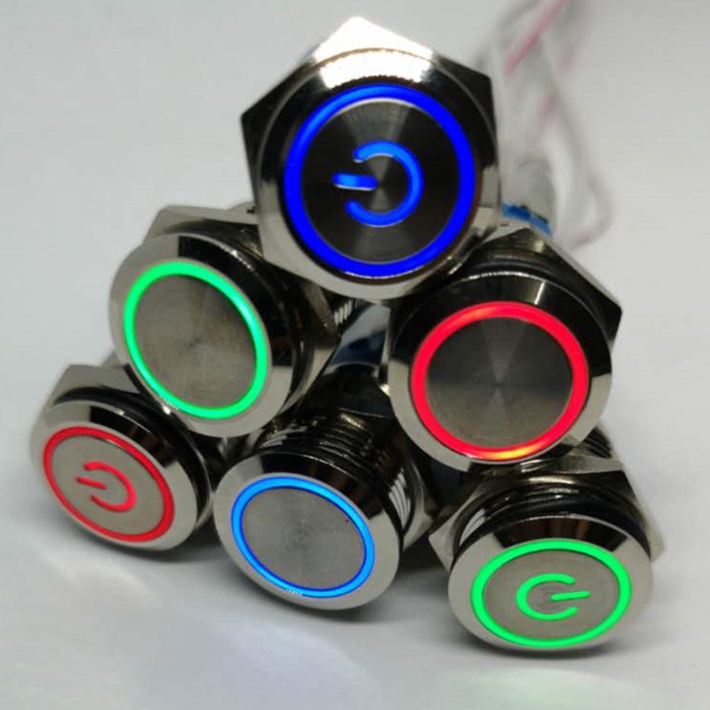 Công tắc đèn LED tự khóa 16mm chống thấm nước