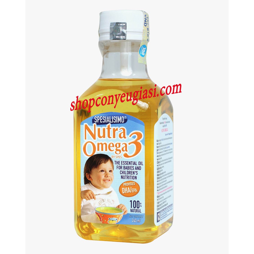 Dầu Dinh Dưỡng Cá Hồi NUTRA OMEGA 3 - 240ML (TRÊN 7 THÁNG)- Date 2021