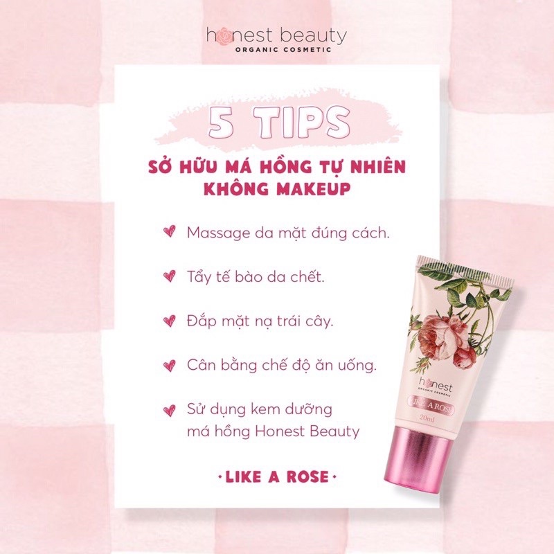 Kem Dưỡng Da Tạo Má Hồng Hữu Cơ Tự Nhiên Không Make Up Honest Beauty