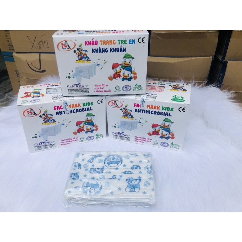 Hộp 50 cái khẩu trang y tế cho bé/khẩu trang y tế trẻ em ,4 lớp
