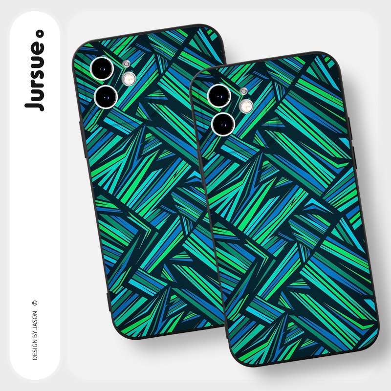 Ốp lưng JURSUE mềm chống bẩn hình độc lạ đen Cho iPhone 14 13 12 11 Pro Max SE 2020 X XR XS 8 7 ip 6S 6 Plus Y2340