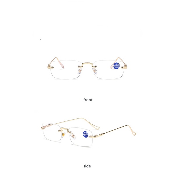 [+100°~+400°Kính Đọc Sách Không Gọng Chống Ánh Sáng Xanh Thoải Mái Chống Mệt Mỏi Cho Nam Và Nữ