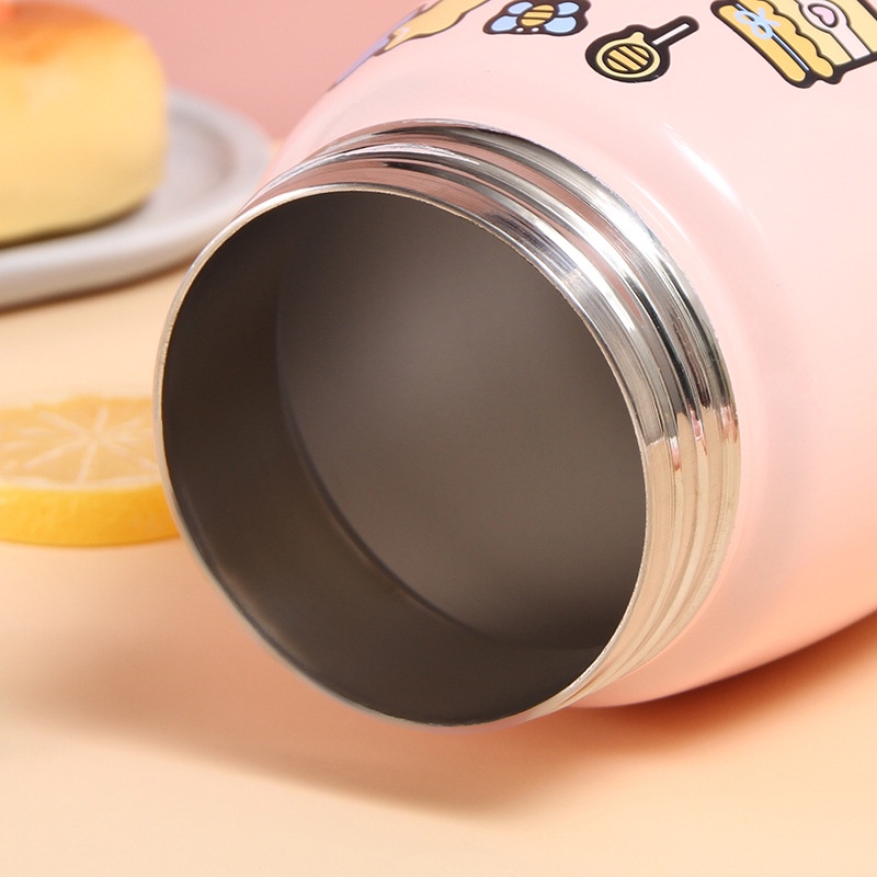 Bình giữ nhiệt cute inox 304 1000ML Daisy Decor bình nước cho bé - có dây đeo và sticker 2D