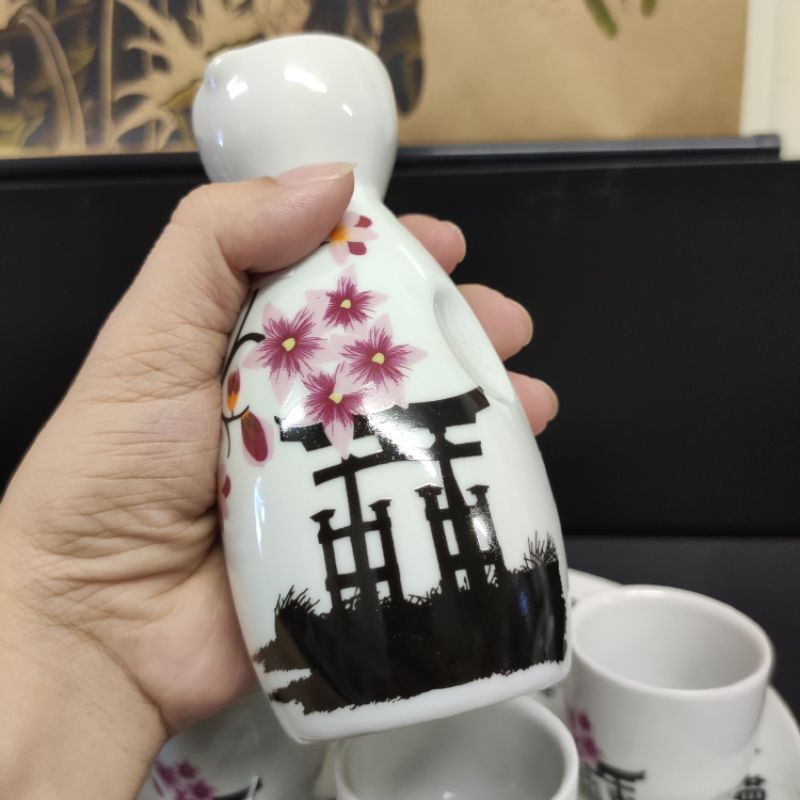Bộ bình ly gốm sứ uống sake bình 180ml