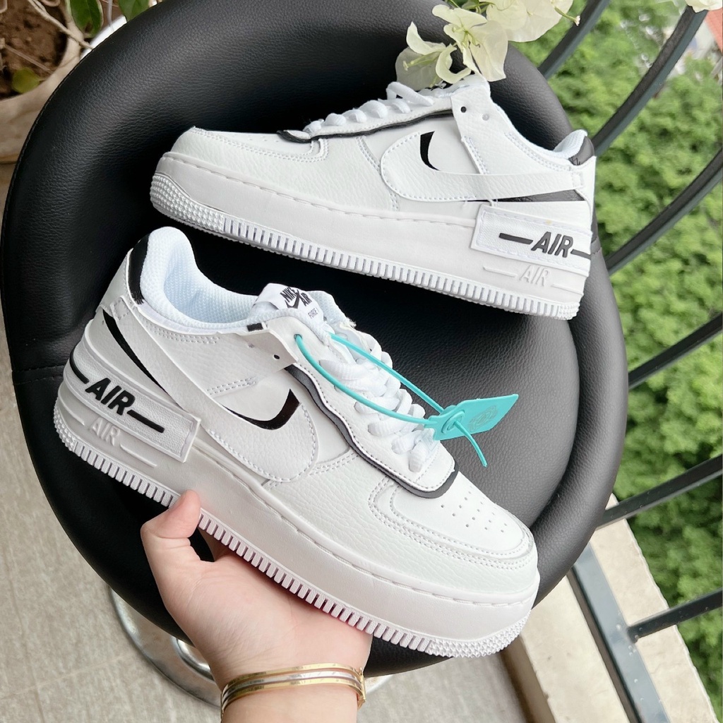 GIÀY AF1  SHADOW TRẮNG VIỀN ĐEN CAO CẤP FULL BOX FREE SHIP