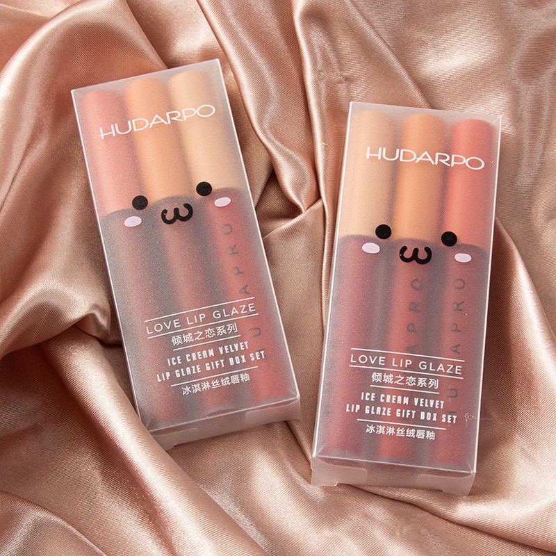 Set SON KEM LÌ 3 Cây HUDAPRO LOVE LIP GLAZE Chính Hãng Nội Địa | BigBuy360 - bigbuy360.vn