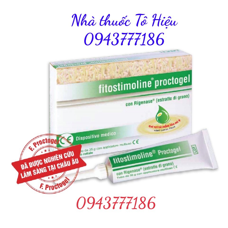 Fitostimoline Proctogel (Chính hãng) - Gel trĩ, dùng cho vết thương hở từ mầm lúa mì Ý. Tuýp 10g