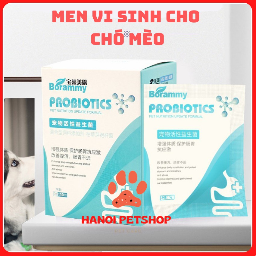 [HIỆU QUẢ 100%] Men Vi Sinh Cho Chó Mèo- Men Tiêu Hoá Ngăn Ngừa, Hỗ Trợ Đường Tiêu Hóa, Viêm Đường Ruột- Gói 5g