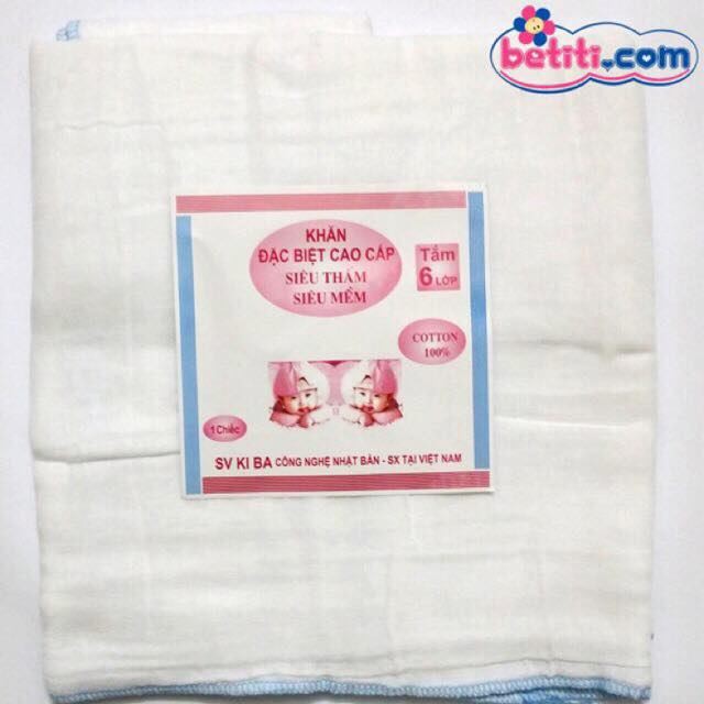 Khăn xô tắm Kiba siêu mềm 6 lớp hàng đẹp