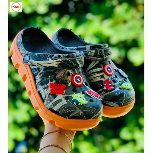 Dép nữ nam, Dép suc Duet Cross Cam CAMO-Freeship + 12 sticker- Dép Quai Ngang nam nữ bít đầu hàn quốc đi mưa